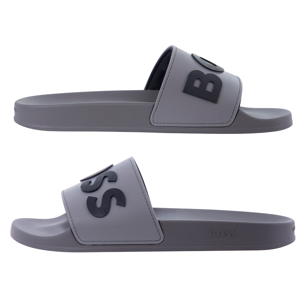 Grey hugo boss sliders online