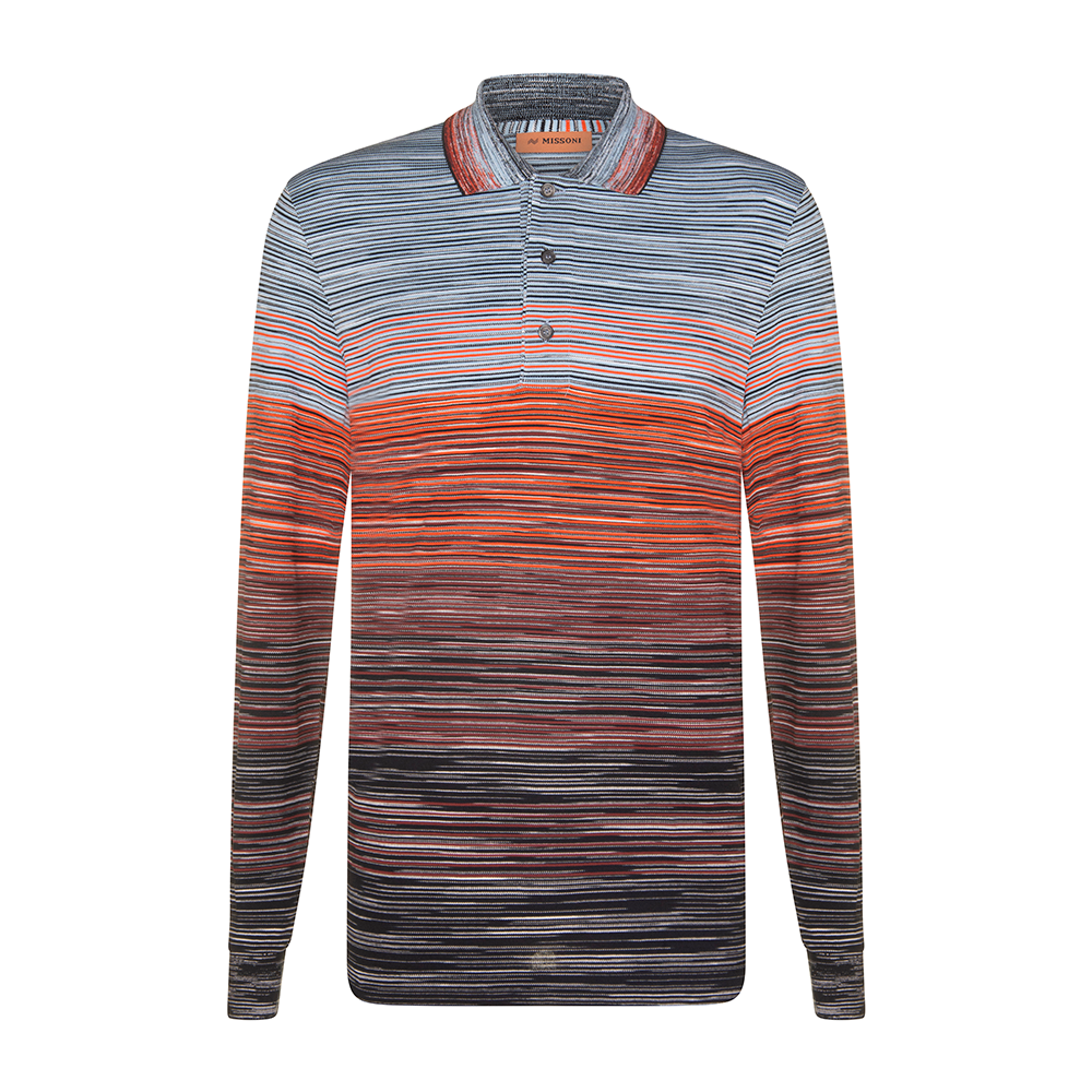 MISSONI LONG SLEEVE POLO ORANGE