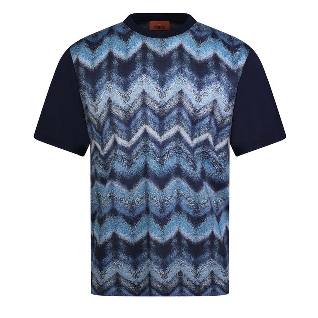 MISSONI AIRBRUSH ZIG ZAG T - BLUE