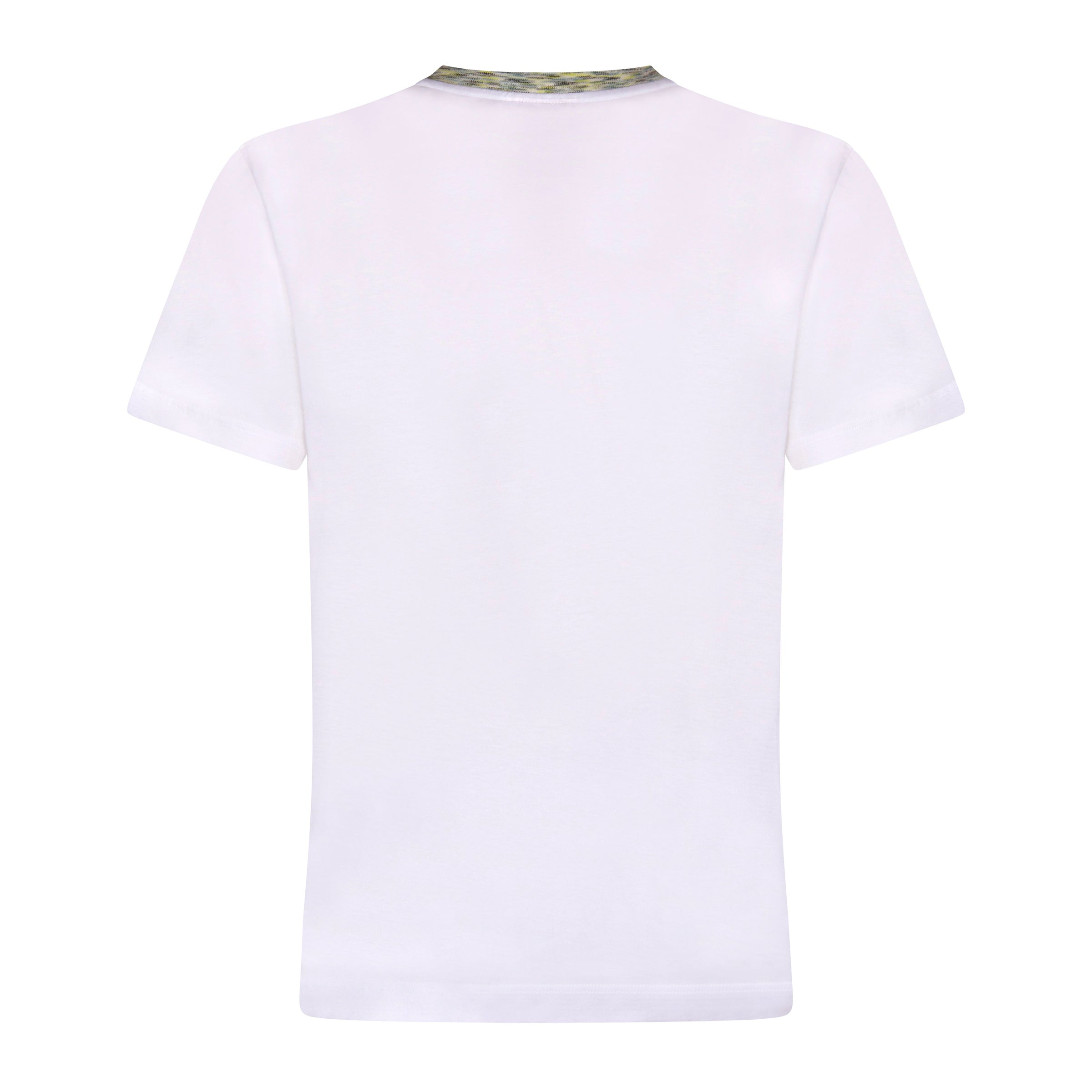 MISSONI T SHIRT - WHITE / GREY SPACEDYED COLLAR