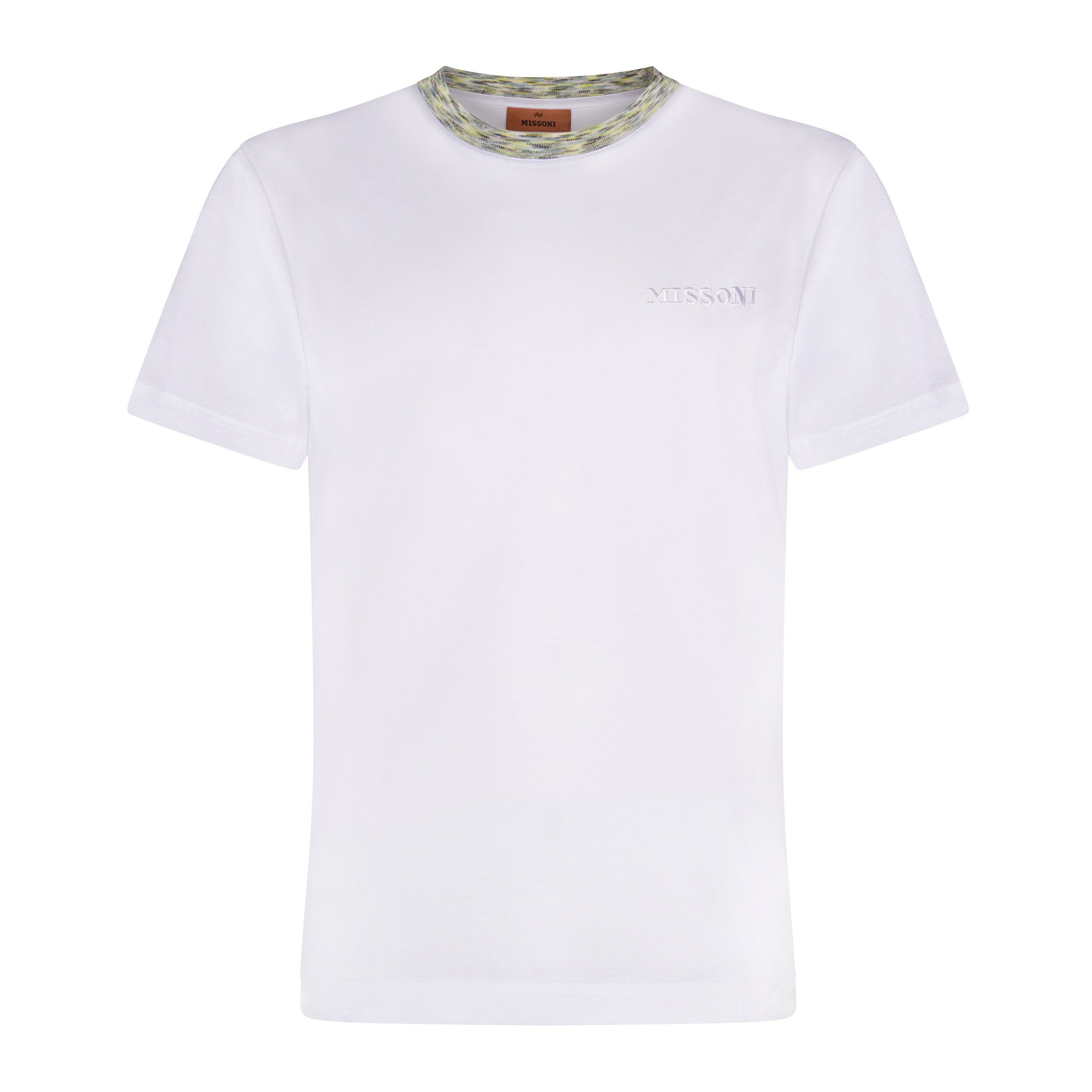 MISSONI T SHIRT - WHITE / GREY SPACEDYED COLLAR