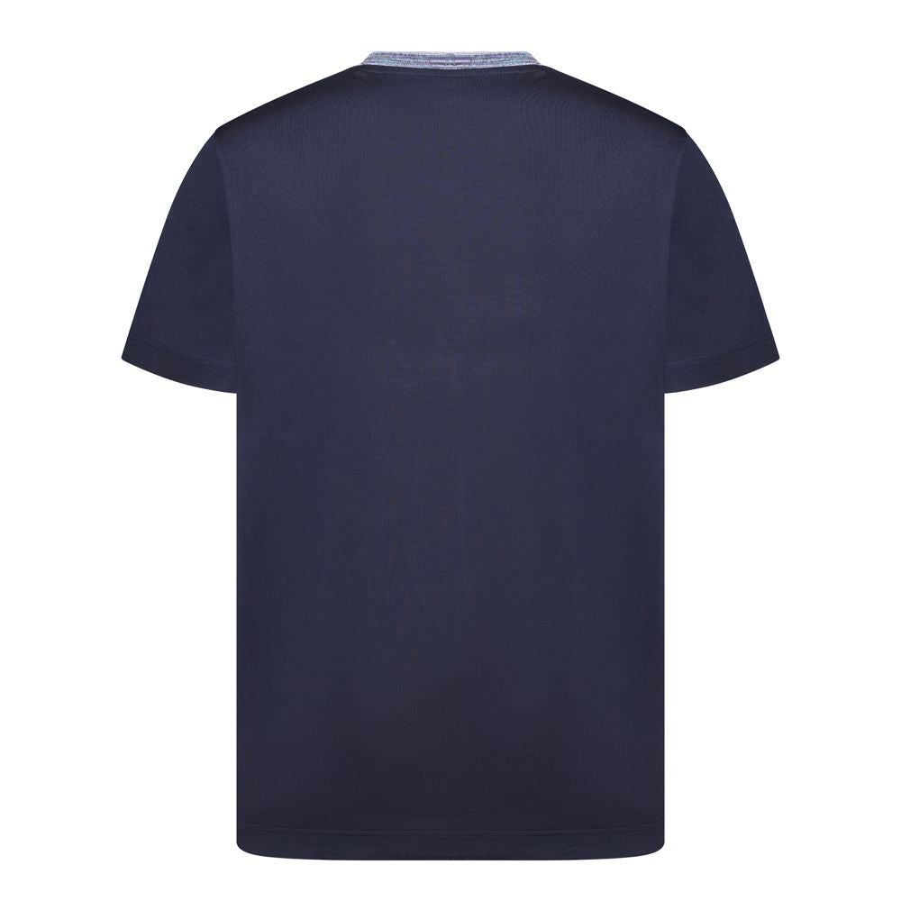 MISSONI T SHIRT NAVY SPACEDYED COLLAR (Multicolored)