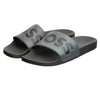 Boss Aryeh Italian-made slides with large logo detail grey