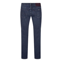 JACOB COHEN BARED SLIM FIT JEANS IN BLUE / MAROON BADGE