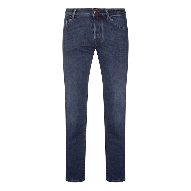 JACOB COHEN BARED SLIM FIT JEANS IN BLUE / MAROON BADGE