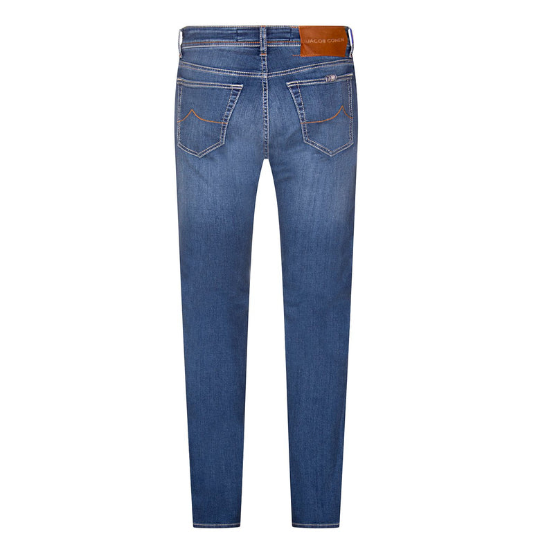 JACOB COHEN BARED SLIM FIT JEANS IN BLUE / ORANGE BADGE