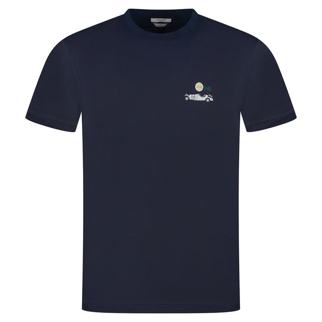 JACOB COHEN EMBROIDERED CAR LOGO T - Caribbean Blue