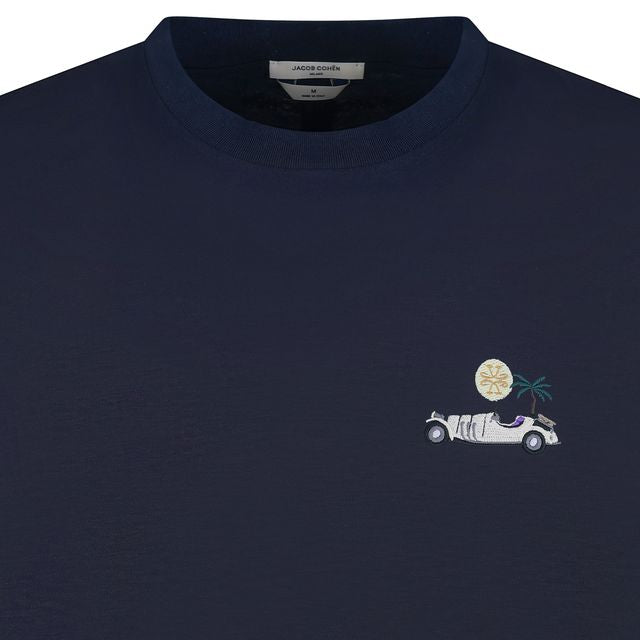 JACOB COHEN EMBROIDERED CAR LOGO T - Caribbean Blue