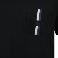 JACOB COHEN EMBROIDERED CREST POCKET T - BLACK