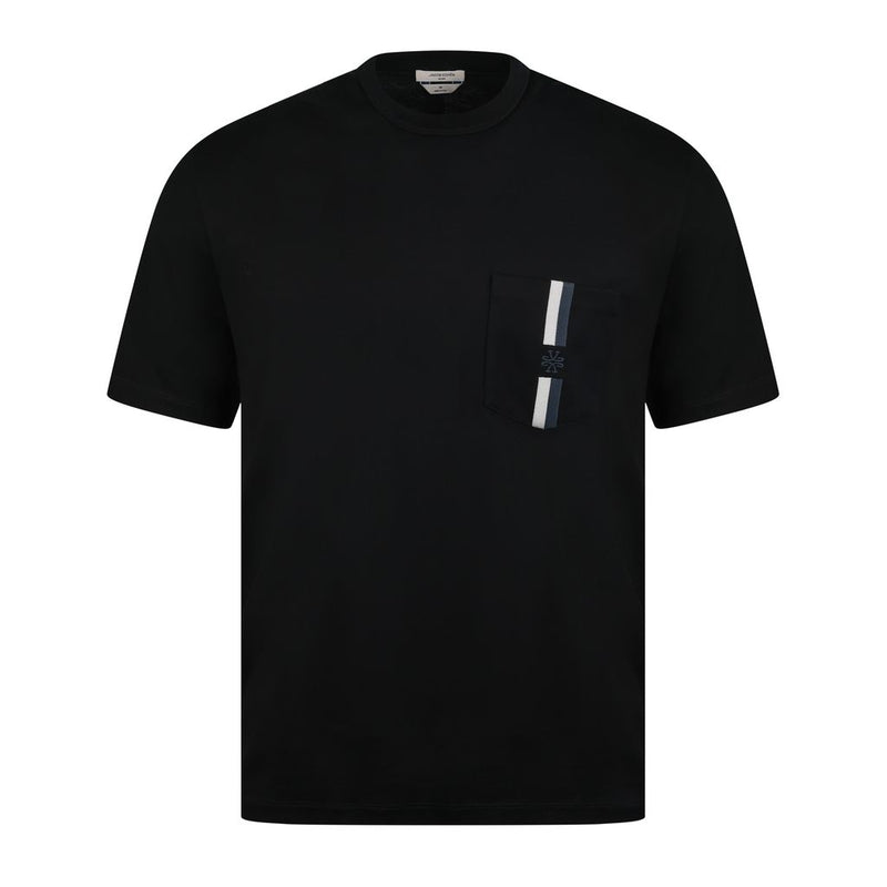 JACOB COHEN EMBROIDERED CREST POCKET T - BLACK