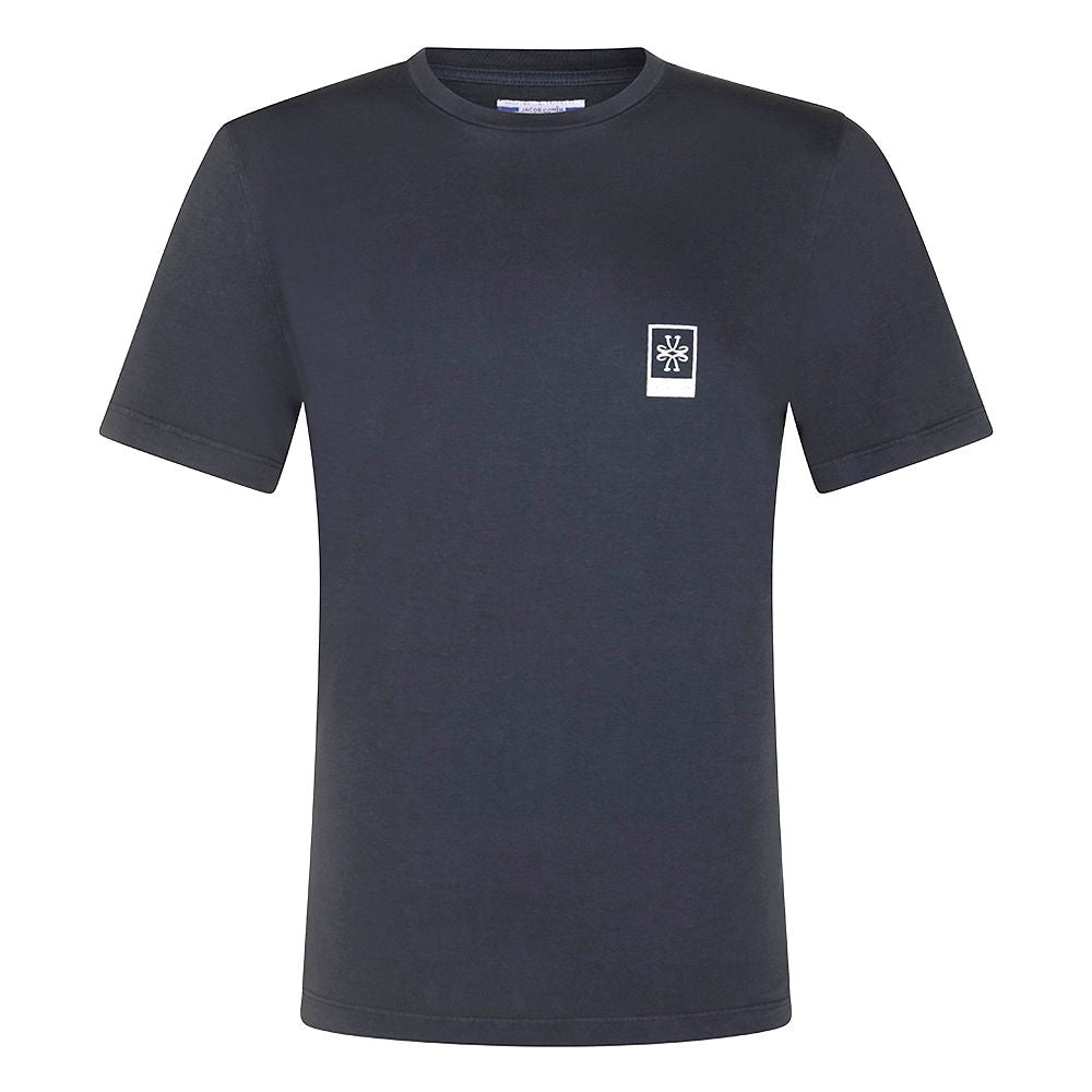 JACOB COHEN SMALL PRINT LOGO T SHIRT NAVY – My Grip Fashions