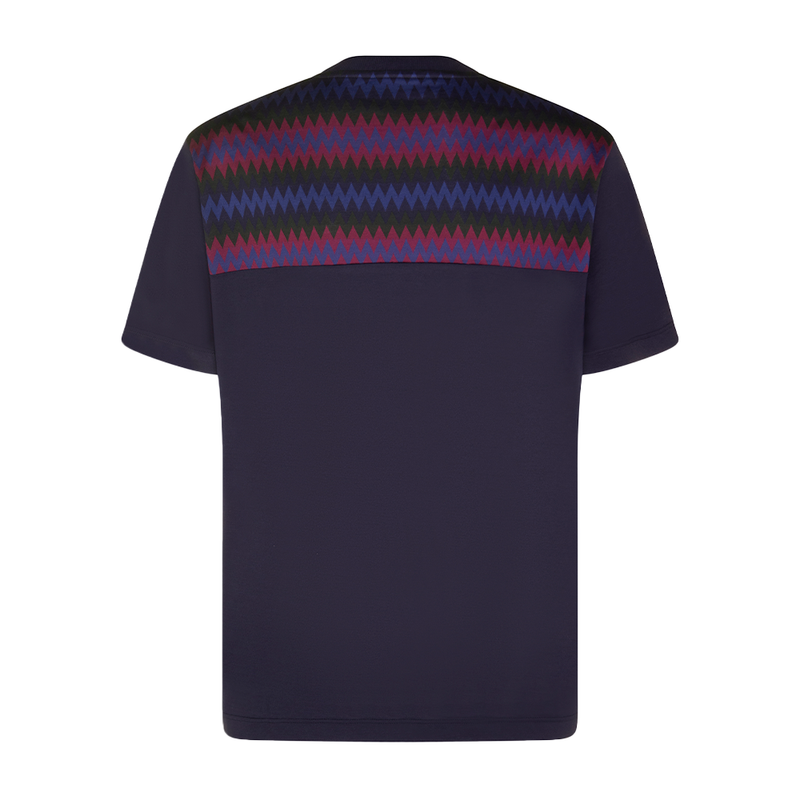 MISSONI SHOULDER PANNEL DESIGN T SHIRT / NAVY