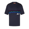 MISSONI EMBROIDERED T SHIRT / NAVY