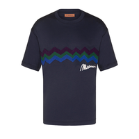 MISSONI EMBROIDERED T SHIRT / NAVY