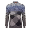 MISSONI LONG SLEEVE FINE KNIT POLO / BLUE