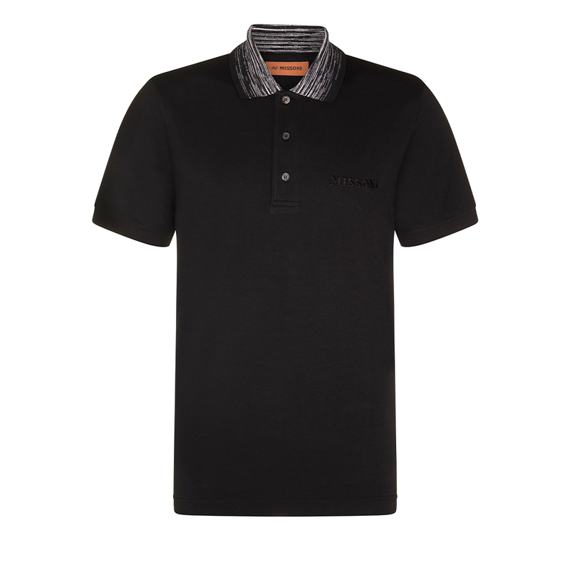 MISSONI POLO - BLACK / SPACEDYED COLLAR