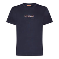 MISSONI EMBROIDERED LOGO T SHIRT - NAVY