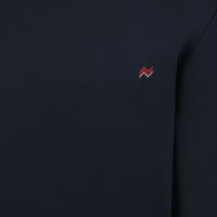MISSONI SWEATSHIRT - SMALL EMBROIDERED LOGO AND CUFFS - NAVY