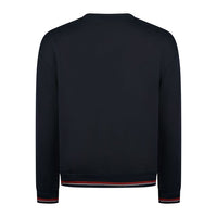MISSONI SWEATSHIRT - SMALL EMBROIDERED LOGO AND CUFFS - NAVY