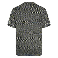 MISSONI SLUB COTTON KNIT CREW-NECK T SHIRT, black/teal