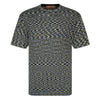 MISSONI SLUB COTTON KNIT CREW-NECK T SHIRT, black/teal