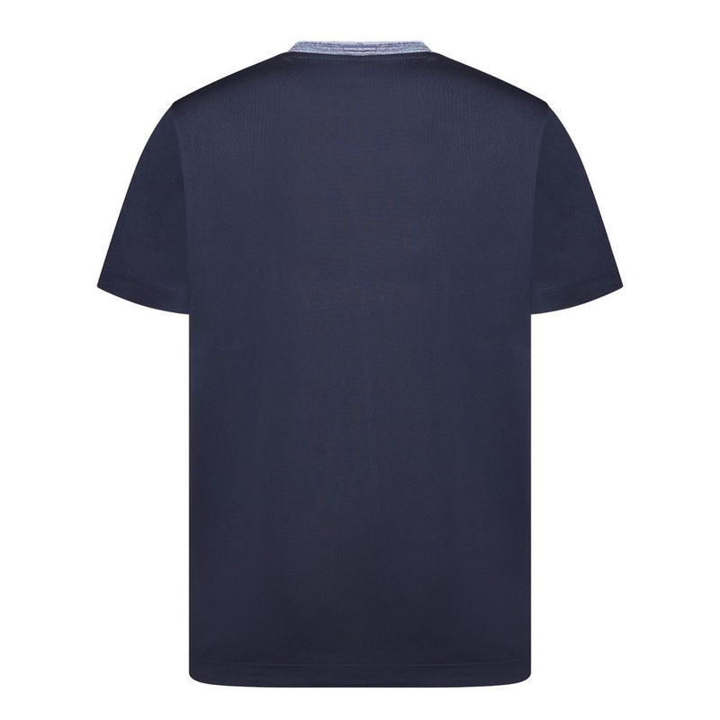 MISSONI T SHIRT NAVY SPACEDYED COLLAR (Multicolored)