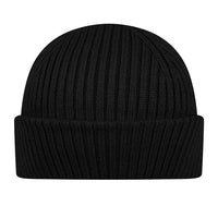 PARAJUMPERS RIBBED BEANIE HAT - BLACK