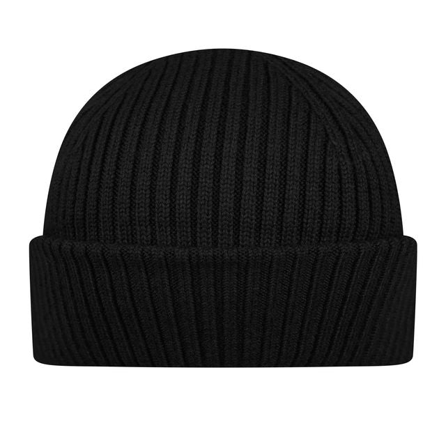 PARAJUMPERS RIBBED BEANIE HAT - BLACK
