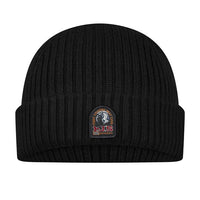 PARAJUMPERS RIBBED BEANIE HAT - BLACK