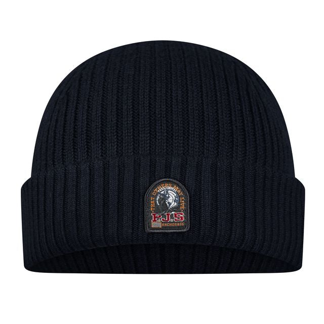 PARAJUMPERS RIBBED BEANIE HAT - NAVY