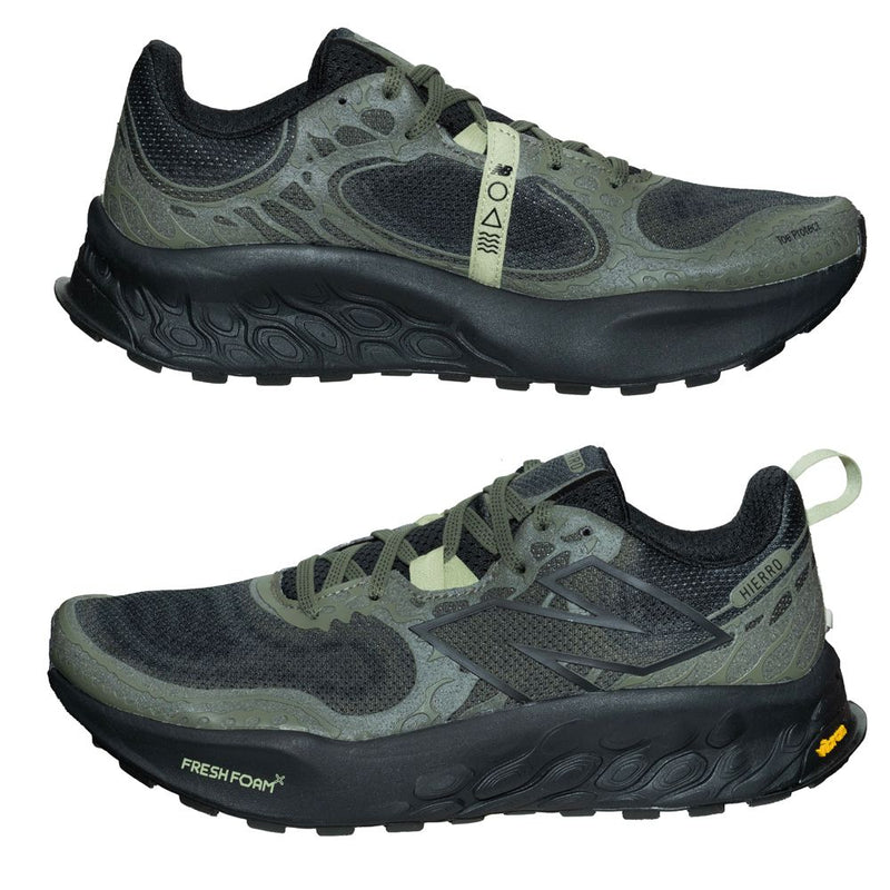 NEW BALANCE FRESH FOAM X HIERRO V8 TRAIL RUNNING SHOES IN DARK CAMO WITH EVERGLADE GREEN